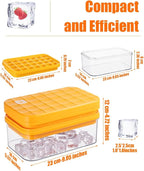 Brigii Ice Cube Tray with Lid&Bin, Ice Cube Mold with 56 Cubes, Stackable Ice - Image 2