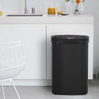 BestOffice Black Plastic Touch Free High-Capacity Garbage Can - Image 2