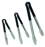 Update International TOPP-12 Stainless Steel Black Spring Tongs 12", PVC Which - Image 2