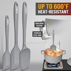 Walfos Silicone Spatula -5 Pieces Heat Resistant Kitchen Spoon Spatulas（600°F) - Image 3