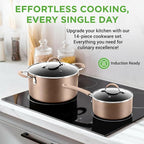 NutriChef 14-Piece Pots and Pans Set Non Stick – Induction Cookware Set - Image 2