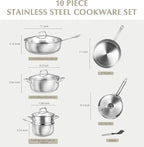 KOCH SYSTEME CS Stainless Steel Cookware Set 10 Piece, 18/10 Stainless Steel - Image 5