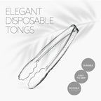 Plasticpro 9'' Serving Tongs Heavy Duty Reusable Kitchen and BBQ Clear Serving - Image 5