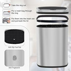 PayLessHere | 13 Gallon Stainless Steel Trash Can | Steel | Automatic Touchless - Image 6