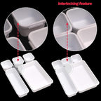 Set of 12 Interlocking Desk Drawer Organizer Tray Dividers Plastic Shallow - Image 5