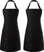 Tosewever 2 Pack Adjustable Bib Apron, Waterdrop Resistant Aprons by Tosewever