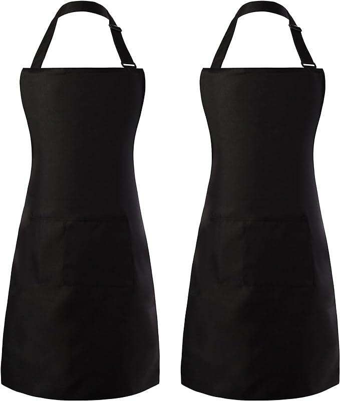 Tosewever 2 Pack Adjustable Bib Apron, Waterdrop Resistant Aprons by Tosewever