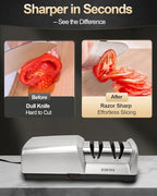 Electric Knife Sharpener for Kitchen – Professional 2-Stage 100% Diamond System - Image 2