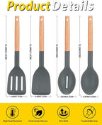Pack of 4 Silicone Cooking Utensils Set, Non Stick Solid Spatulas and Heat - Image 3