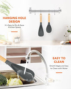 Cooking Spoon and Rice Scooper for Nonstick Cookwares, Wood Handle Spoon for - Image 6