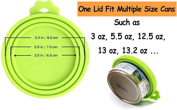 Comtim Pet Can Covers/6 Pack Silicone Dog Cat Food Can Lids/Universal Size Fit - Image 3