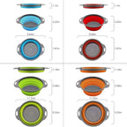 QiMH Collapsible Colander and Strainer Set of 4, Food-grade Sturdy Plastic Base - Image 2
