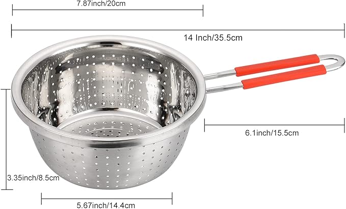 Stainless Steel Perforated Metal Colander Strainer - Image 2