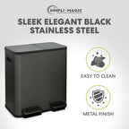 SIMPLI-Magic 18.5 Gallon Dual Compartment Kitchen Trash Can - Image 8