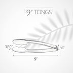 Plasticpro 9'' Serving Tongs Heavy Duty Reusable Kitchen and BBQ Clear Serving - Image 4