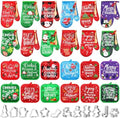 Qinyoung 48 Pcs Christmas Kitchen Oven Mitts Pot Holders, Bright by Qinyoung