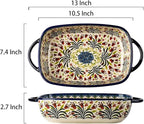 Vintage Style Tulip Flower Pattern Ceramic Bakeware Casserole Dish Baking Pan - Image 2