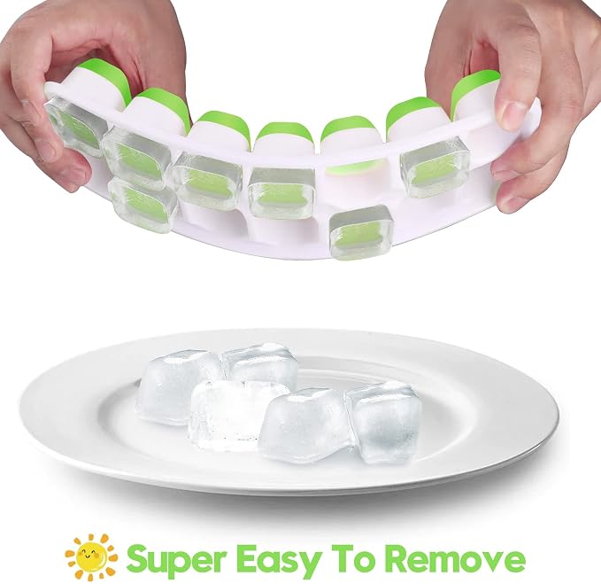 Silicone Ice Cube Tray, 8 Pack Easy-Release & Flexible 14-Ice Cube Trays - Image 3