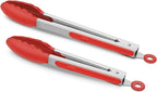 2 Pack Silicone Kitchen Tongs – 9" & 12" Set, Heat Resistant up to 500°F by ALLWIN-HOUSEWARE