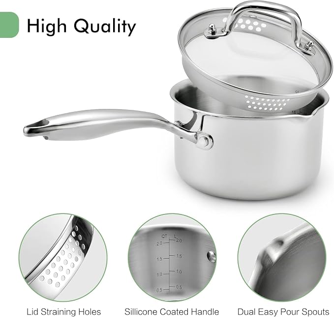 Tri-Ply Stainless Steel Sauce Pan - Image 5