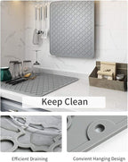 AMOAMI-Dish Drying Mats for Kitchen Counter-Silicone Dish Drying Mat-Kitchen - Image 2