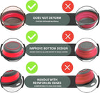 Red Round Silicone Collapsible Colander – Silicone Round Kitchen Strainers - Image 3