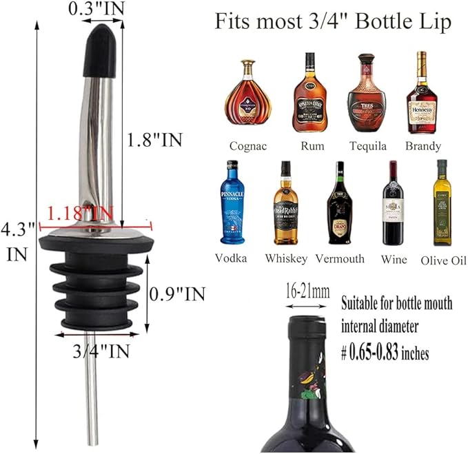 Pafusen 12 Pack Liquor Bottle Pourers, Liquor Pour Spout - Image 4