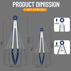 HOTEC Premium 7 & 9 Inch Kitchen Tongs, Stainless Steel Locking Cooking Tongs - Image 8
