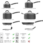 Amazon Basics Hard Anodized Non-Stick 12-Piece Cookware Set, Pans and Utensils - Image 2