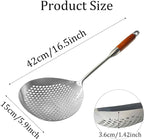 Stainless Steel Skimmer Slotted Spoon, Spider Strainer Ladle - Image 2