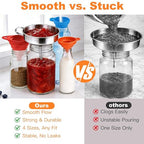 No Spill Kitchen Funnel Set, Food Grade 3 Collapsible Silicone Funnels & 1 - Image 5