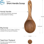 FAAY Short Handle Ladle, Eco Friendly Wooden Kitchen Tool, Hand Carved Unique - Image 4