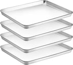 CEKEE Stainless Steel Baking Sheet Set of 4, Large Baking Pan & Cookie Sheet & by CEKEEBakingEasilyHappily