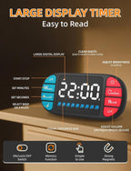 DOOMAY Digital Kitchen Visual Timer: 3.6'' Large LED Display, 3 Brightness - Image 2