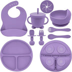 Silicone Baby Feeding Set | Baby Led Weaning Supplies Includes Suction Bowls by Munlinder