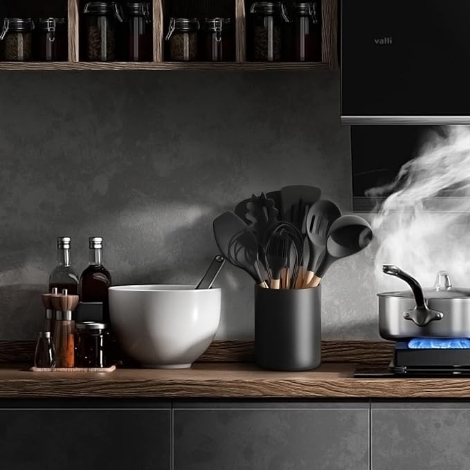 LATCHHOOK Matte Black Utensil Holder - Image 3