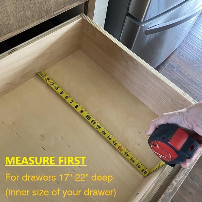Fabsome Drawer Divider 6 Pack, Bamboo Kitchen Dividers Organizers Adjustable - Image 6