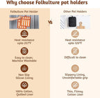 Folkulture Pot Holders for Kitchen | Pack of 2 Ribbed Soft Silicone Hot Pads - Image 6
