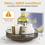 Farmhouse Oak 9" Lazy Susan Turntable Organizer - Image 4