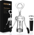 Beneno Wine Opener with Silicone Leak Proof Wine Vacuum Stopper, Zinc Alloy by Beneno