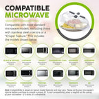 HOVER COVER Magnetic Splatter Cover, 12-Inch Clear BPA-Free Food Lid, Vented - Image 6