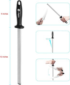 Diamond Honing Steel -12 In Knife Sharpener Rod, - Image 3