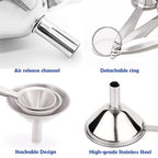 Small Funnels for Filling Bottles, Food Grade Mini Metal Funnel for - Image 3