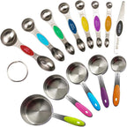 EDELIN Measuring Cups and Magnetic Measuring Spoons Set, Stainless Steel 5 Cups by EDELIN