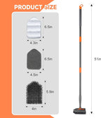 nacena Shower Scrubber with Long Handle, 3 in 1 Tile Tub Scrubber Brush with 3 - Image 2