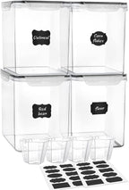 Large Food Storage Containers 5.2L, MCIRCO 4 Pieces Plastic Airtight Food - Image 3