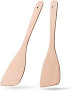 2PCS Wooden Spatulas for Cooking, 12.8inch Uncoated Beech Wood Turners for by HEFILD
