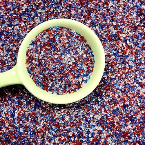 Edible Red White and Blue Sanding Sugar Sprinkles 142g/ 5.01oz Patriotic Sugar Crystals for cake decorating Ice Cream Toppings and Cookie Decorating for Independence Day - Image 4