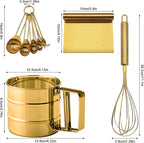 Gold Flour Sifter Baking Tool Set, findTop Stainless Steel 4-Piece Kit - Image 2
