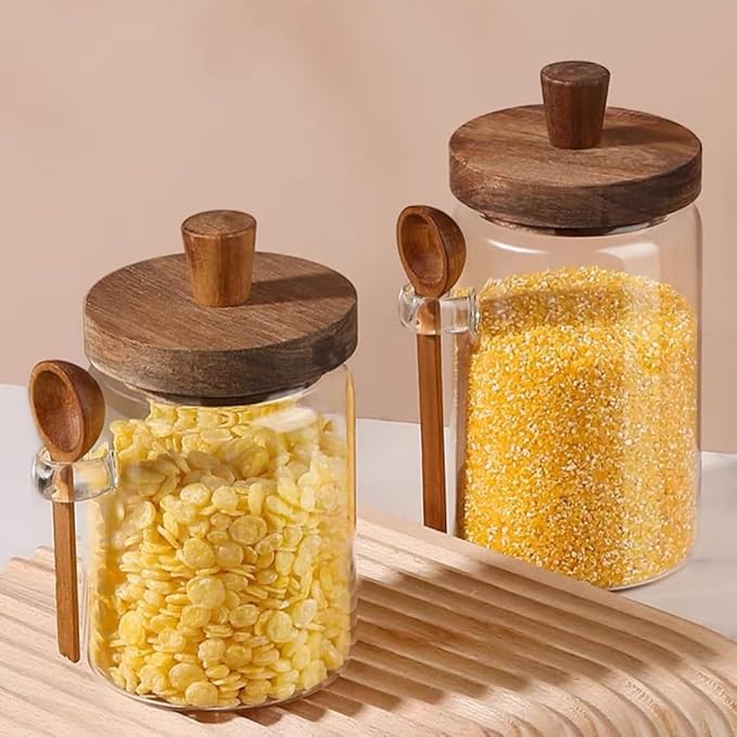 ANSQU Glass Jar with Lid, 20.3oz Food Storage Containers Coffee Jar Coffee - Image 6